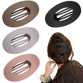 4 PCS Flat Hair Claw Clips, Car Safe Hair Clips for Half Up & Updo