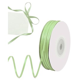 TPZORJX 50 m Satinband Grasgrün, 3 mm Geschenkband Rot Schleifenband Rotes Band Dekoband für Geschenkverpackung Basteln Weihnachten Geburtstag Hochzeit Deko