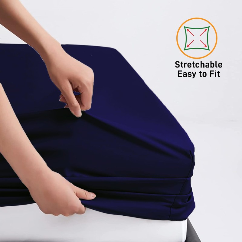 My home store Fitted Sheet 25 cm Deep Brushed Microfiber