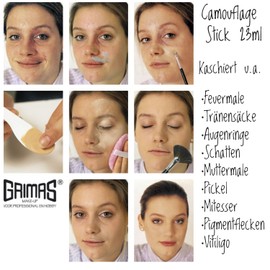 GRIMAS Professional Concealer Camouflage Stick, 23 ml, Complementary Colour 408, Professional Strong Opaque and Concealing Makeup for Tattoos, Fire Marks, Dark Circles, Pigment Spots and Much More
