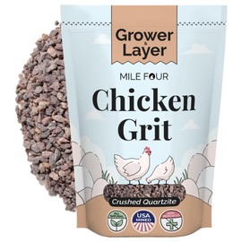 Mile Four Chicken Grit for Layer & Grower Chickens Age 8-20+ Weeks - 100% Natural Mineral Chicken Grit Quartzite, Poultry Grit, USA Mined, 4 lbs