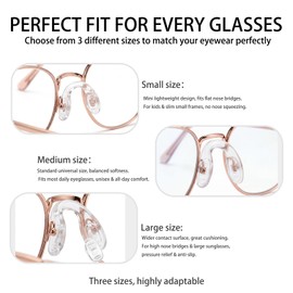 15 Pcs U Shaped Silicone Eyeglasses Nose Pads,Screw-in Glasses Nose Bridge Replacement Pads,3 Sizes Soft Nose Pieces for Eyeglasses Sunglasses Eyewear with Matching Screws and Mini Screwdriver