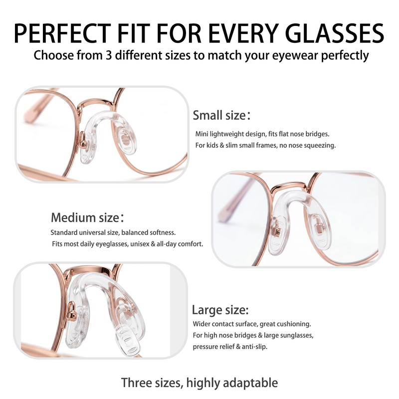 15 Pcs U Shaped Silicone Eyeglasses Nose Pads,Screw-in Glasses Nose
