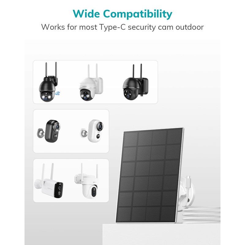 ZUMIMALL 3W Solar Panel for Security Camera Wireless Outdoor, IP66