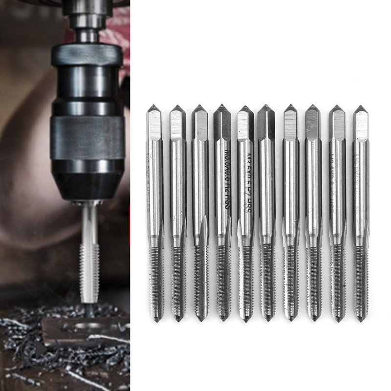 10pcs M3.5x0.6 Screw Tap Straight Flute HighSpeed Steel High Hardness