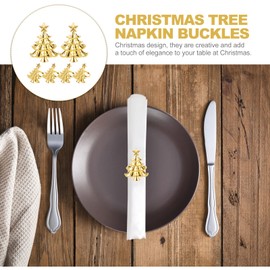 UPKOCH Metal Napkin Rings, 6 Pieces, Christmas Tree Napkin Rings, Gold Tree Rings, Decorative Napkin Rings for Christmas, Holiday, Dining Table Decor, Golden