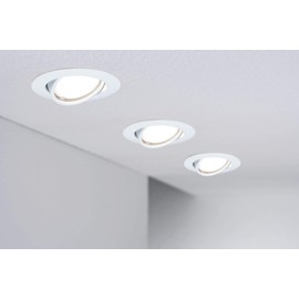 Paulmann 93427 LED Recessed Light Base Round Including 3 x 5 W Dimmable Recessed Spotlights White Metal Recessed Lamp 3000 K