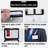 15 Pcs Horizontal Badge Holder, Black Sliding ID Badge Holder