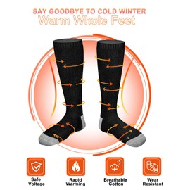 Heated Socks for Men Women, Electric Heated Socks, Battery Heated Socks for Skiing Camping Cycling Hunting Fishing Outdoor Sport Warm Winter
