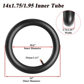 TD Inner Tubes 14'' Inner Tubes Fit 1.75/1.95/2.10/2.125 Bike Tubes with 32mm/1.25'' Straight Schrader Valve Tire Repair Tools for Kid Bike and Mountain Bikes Puncture Proof Heavy Duty 2pcs