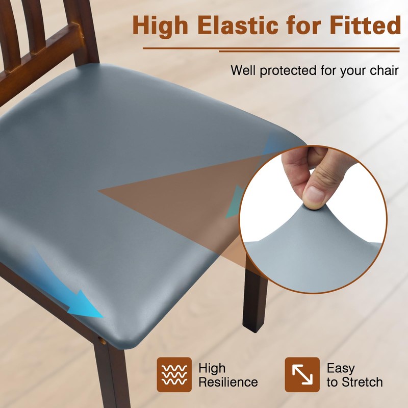 WUSOUPU Leather Seat Covers for Dining Chairs Waterproof Chair Seat