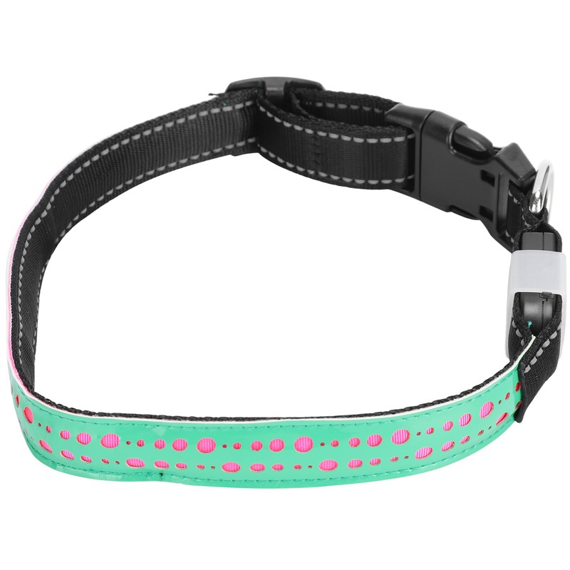 USB Rechargeable LED Pet Adjustable Carved Collar Dog Lighting Night