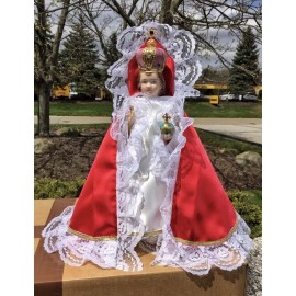 Infant of Prague Vestment Gown RED for 12" IOP Statue Dress Baby Jesus prag