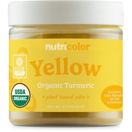 Nutricost Yellow Plant Based Food Coloring From Organic Turmeric Powder (70 Servings) - Nutricolor Color Alternative For Food & Beverages