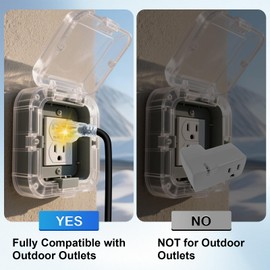 MAXKOSKO 1PC 120V 15A Temperature Controlled Extension Cord, Heat Cable Controller, Thermostatically Controlled Outlet Auto On/Off Below 37°F/Over 50°F, 20" Cord for Covered Outdoor Outlets