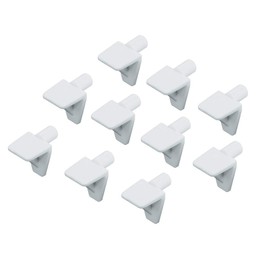 Gedotec Shelf Support Shelf Holder for Inserting - H3143 | Hole Diameter 5 mm | Shelf Bracket for Attaching Glass & Wooden Floors | Plastic White | Pack of 50 - Shelf Support for Furniture and