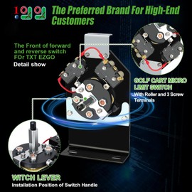 10L0L Forward Reverse Switch Assembly for EZGO TXT 1994-up Golf Cart, OEM# 73036G01 70578G01 70578G02 73036-G01 70578-G01 70578-G02 Black