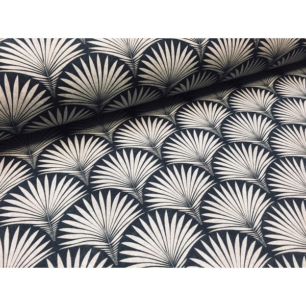 LushFabric Geometric Damask Fabric Floral Pattern Art Deco Curtains Upholstery