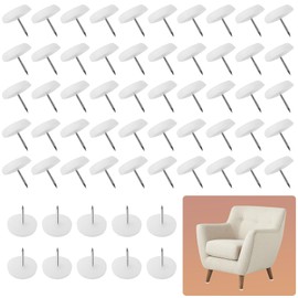 Cozlly Pack of 100 Plastic Chair Glides, Furniture Glides, Floor Glides, 20 mm Diameter, 5 mm Thick, Furniture Feet, Nail Chair, Table Leg Protection Pad, Plastic, for Furniture, Chair and Table Legs,