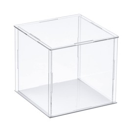 sourcing map Clear Display Case, Acrylic Box Assemble Transparent Dustproof Box Showcase 10x10x10cm for Collectibles, Crafts