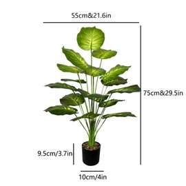 AIVORIUY künstliche Pflanzen wie Echt Areca Palme kunstpflanze im Topf Groß Gefälschte Kunstbaum für den Innen- und Außenbereich Wohnzimmer Schlafzimmer Büro Dekoration (75cm Gelbe Palme)
