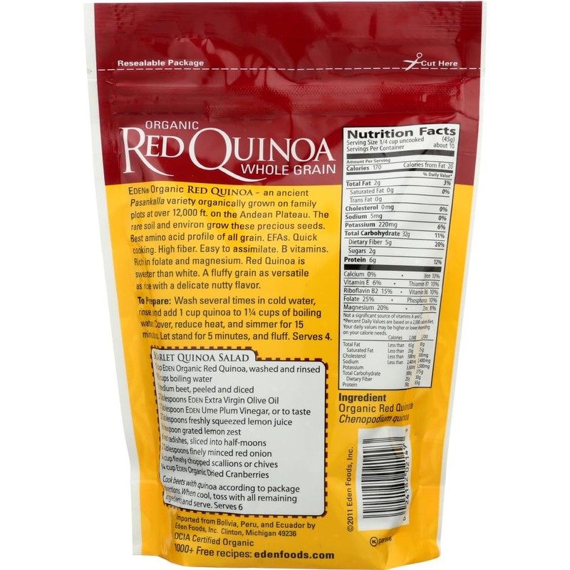 Eden Foods, Organic Red Quinoa, Whole Grain, 16 oz (454