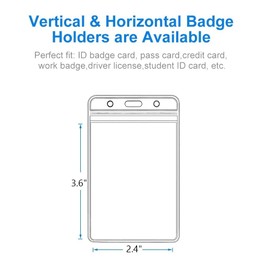 YENGON 5 Pcs Thick ID Card Name Badge Holder Heavy Duty Waterproof Clear Plastic PVC Vertical Sleeve Pocket Resealable(Vertical,)