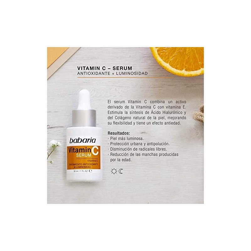 Babaria Serum Vitamina C Tratamiento Antioxidante + Luminosidad 30ml. Babaria