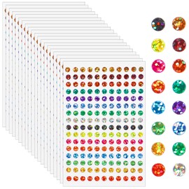 20 Sheets/3520Pcs Color Coding Labels, Sparkle Shiny Dot Stickers 16 Colors Laser Shiny Circle Mini Stickers for Behavior Chart Classroom Office Home Planner Art DIY
