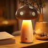 Richaa Wooden Mushroom Lamp - Rechargeable Touch Mushroom Night Light,
