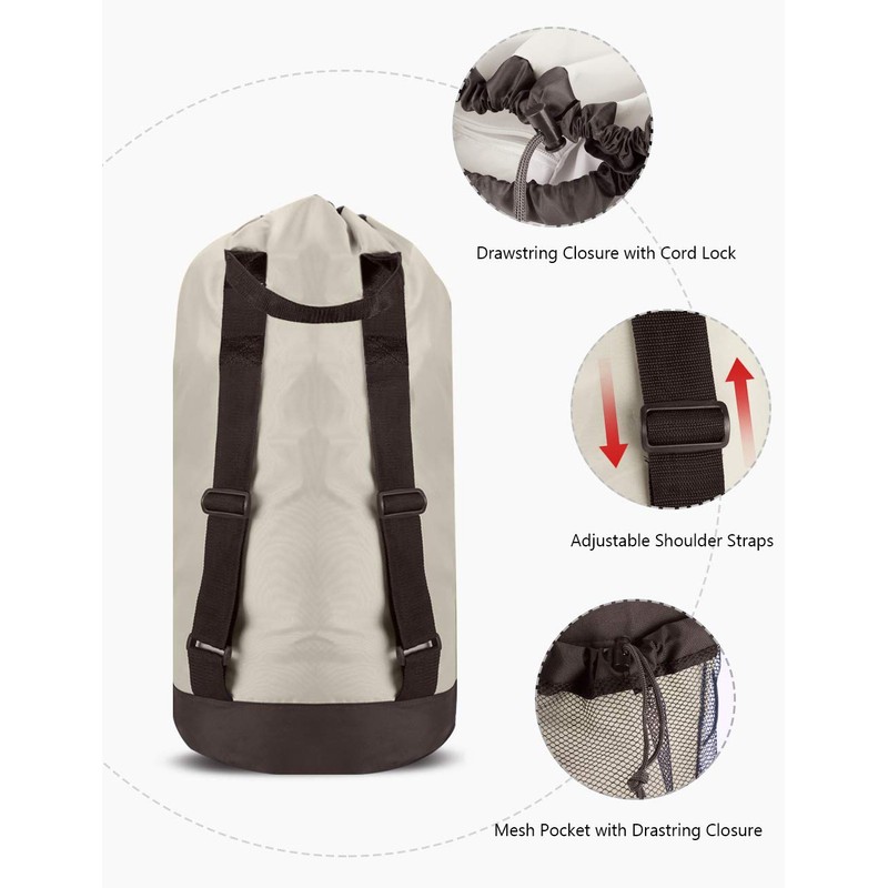 Dalykate Backpack Laundry Bag, 115L Large Hamper with Shoulder Straps,