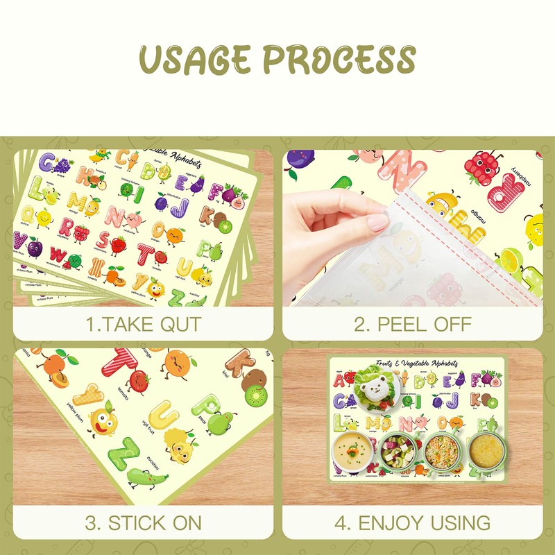 Disposable Placemats for Baby, Sticky Disposable Table Mats Babies Toddlers