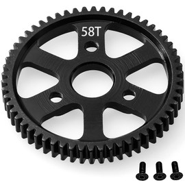 32P Spur Gear, 58T 0.8 Metric Pitch, Compatible with 32P, Hardened Steel 58 Tooth 0.8M Spur Main Gear for 1/10 TRAXXAS Ford Rustler Slash Stampede 4X4 Summit T-Maxx E-REVO Jato Arrma, Replace #3958