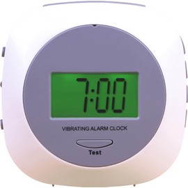 Aidapt Vibration Alarm Clock.Hearing Impaired,Deaf,Shift Workers, Don't Disturb Partner,LCD Display,Under Pillow using Strap with Clip,Built in Stand for Desk Mount,Snooze Function,Built in Back Light