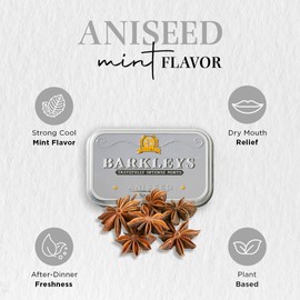 Barkleys Aniseed Breath Mints - Strong Aniseed Flavor Cool Mint Candy For Party, After Dinner, Wedding, Every Day Use - Vegan Breath Mints In Reusable Classic Travel Tins, 6 Pack - 50 Count Each
