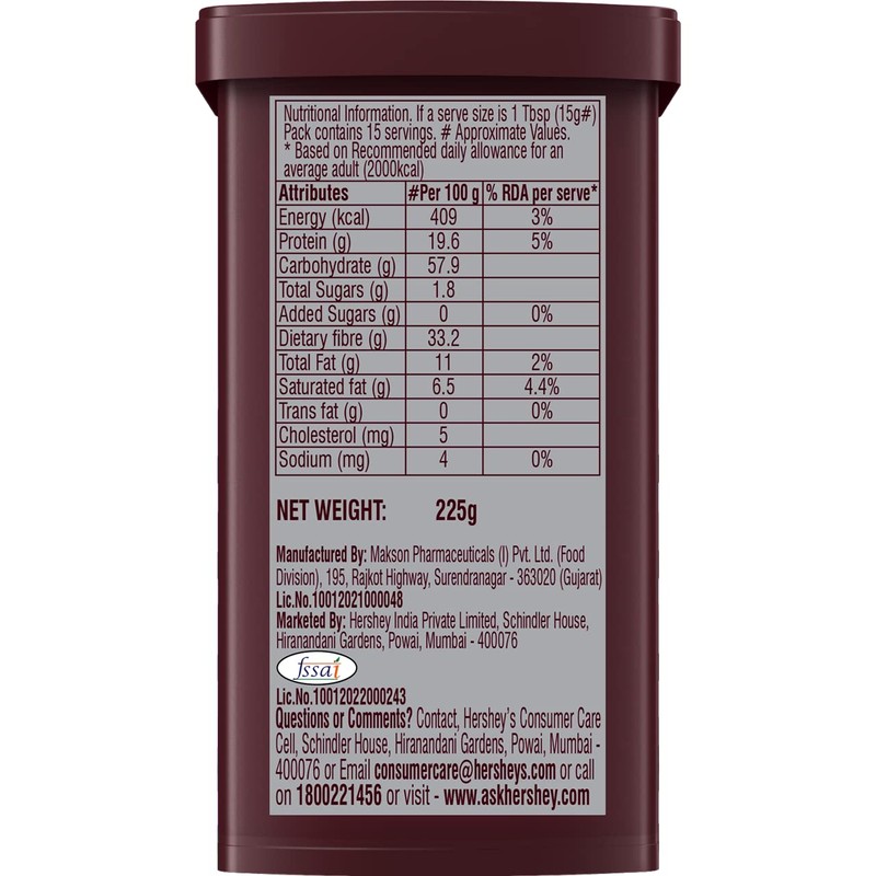 HERSHEY'S Natural Unsweetened Cocoa Powder Can, 8 oz 226G