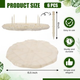 Wiwiqing 6 Pack 15.5" Garden Stepping Stones Outdoor Octagon Resin Stepping Stone with Ground Stakes Plastic Decorative Pathway Pavers for Walkway Garden Lawn Yard Home