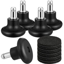 Outus 5 Pieces Bell Glides Replacement Office Chair Wheels Stopper Office Chair Swivel Caster Wheels Stool Bell Glides with Separate Self Adhesive Pads (Low Profile)