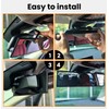 HmmtyRack Rear View Mirror, Chrome Anti-glare Panoramic Rear Mirrors Universal