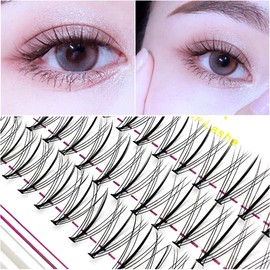 CB 3-Trays Cluster Eyelash, DIY Individual Extensions At Home, Eyelash Clusters False Eyelashes, Volume Eyelash Extensions, C Curl, 8-10-12mm Mixed, Natural Sandwich