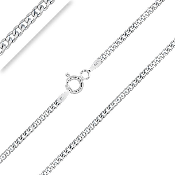 PLANETYS - Flat Curb Chain 2 mm Width 925 Sterling
