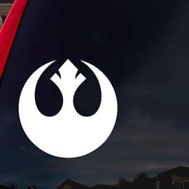 SoCoolDesign Rebel Symbol Alliance Wars Car Window Vinyl Decal Sticker 6" Wide (White)