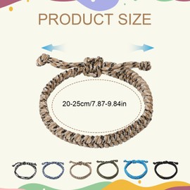 Mikovivi Pack of 6 Friendship Bracelets Paracord, Multicoloured Adjustable Braided Friendship Bracelets for Men, Small Gifts for Teenagers, Paracord Bracelets for Outdoor, Camping, Climbing