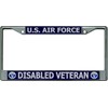 U.S. Air Force Disabled Veteran Chrome License Plate Frame