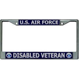 U.S. Air Force Disabled Veteran Chrome License Plate Frame