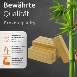 ECENCE 10 x Bamboo Place Card Holders, Wooden Card Holder for Weddings, Ideal as Business Card Holder, Postcard Holder, Menu Card Holder, Photo Holder