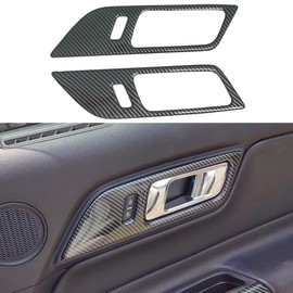 AOKIO Interior Handle Switch Frame Cover Door Lock Button Trim for Ford Mustang Accessories 2015 2016 2017 2018 2019 2020 2021 2022 2023 2024 (Without Memory Seat Button)