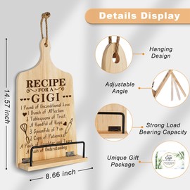 Gigi Gifts for Grandma, Gigi Gifts for Christmas, Gigi Gifts from Grandkids - Recipe Book Holder Gift, Cookbook Stand for Kitchen Counter Gift, Gifts for Gigi Christmas, Birthday, Mothers Day