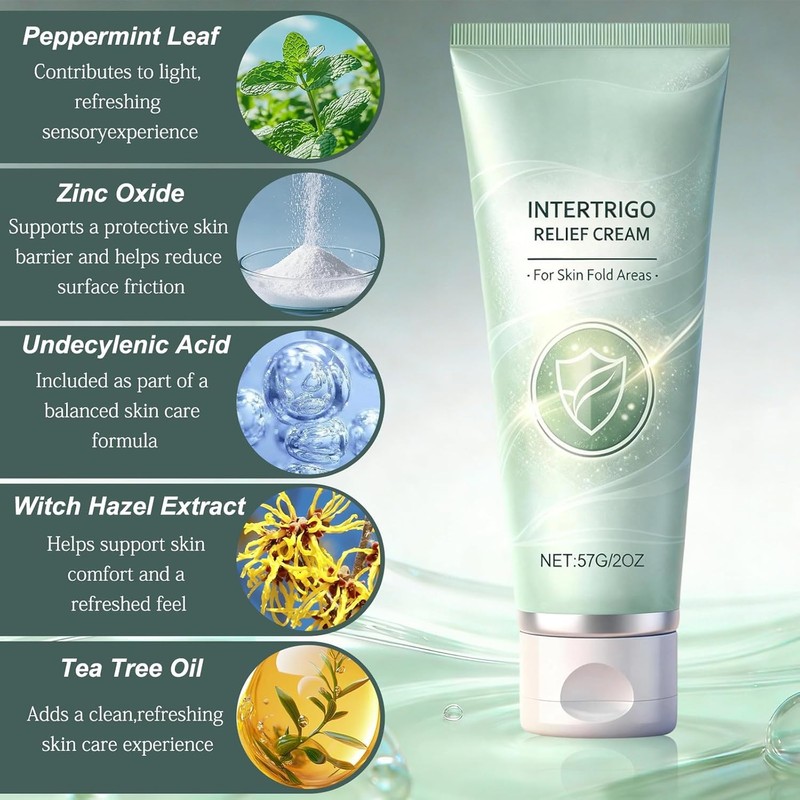 Intertrigo Cream, Skin Fold Care & Chafing Support Cream, Helps