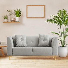 Stahala Wood Furniture Legs 6 Inch with Gold Cap, Sofa Replacement Wooden Leg Set of 4, Cabinet Legs, Dresser Legs, Couch Legs, Recliner Legs, da